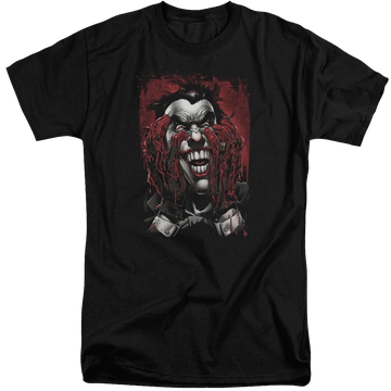 Black men's tall fit t-shirt with Batman Blood In Hands graphic