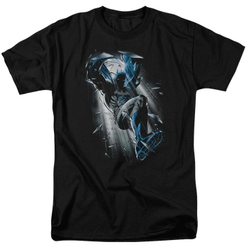 Black men's regular fit t-shirt with Batman Bat Crash graphic