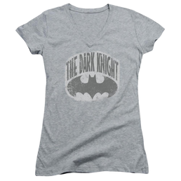 Batman Dark Knight Shield - Juniors V-Neck T-Shirt Juniors V-Neck T-Shirt Batman   