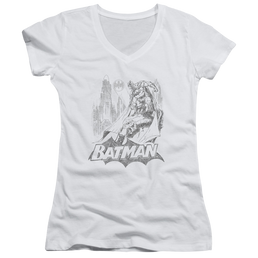 Batman Bat Sketch - Juniors V-Neck T-Shirt Juniors V-Neck T-Shirt Batman   