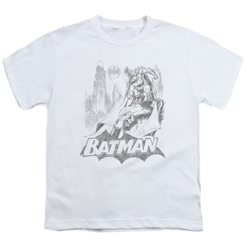 DC Batman Bat Sketch - Youth T-Shirt Youth T-Shirt (Ages 8-12) Batman   