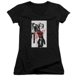 Harley Quinn Batman Inked Quinn - Juniors V-Neck T-Shirt Juniors V-Neck T-Shirt Harley Quinn   