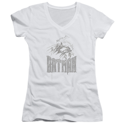 Batman Knight Sketch - Juniors V-Neck T-Shirt Juniors V-Neck T-Shirt Batman   