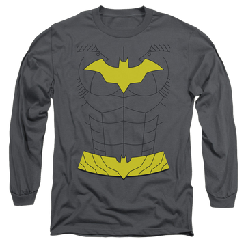 Charcoal men's long sleeve t-shirt with Batman Batgirl New Batgirl Uniform graphic