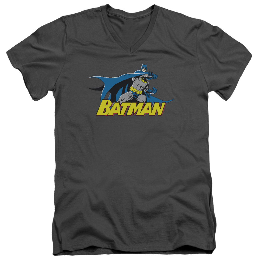 Batman 8 Bit Cape - Men's V-Neck T-Shirt Men's V-Neck T-Shirt Batman   