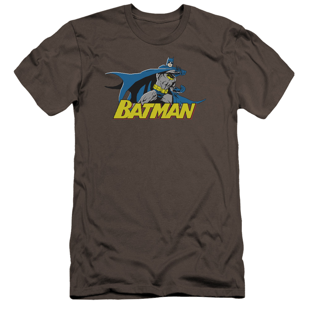 Batman 8 Bit Cape - Men's Premium Slim Fit T-Shirt Men's Premium Slim Fit T-Shirt Batman   