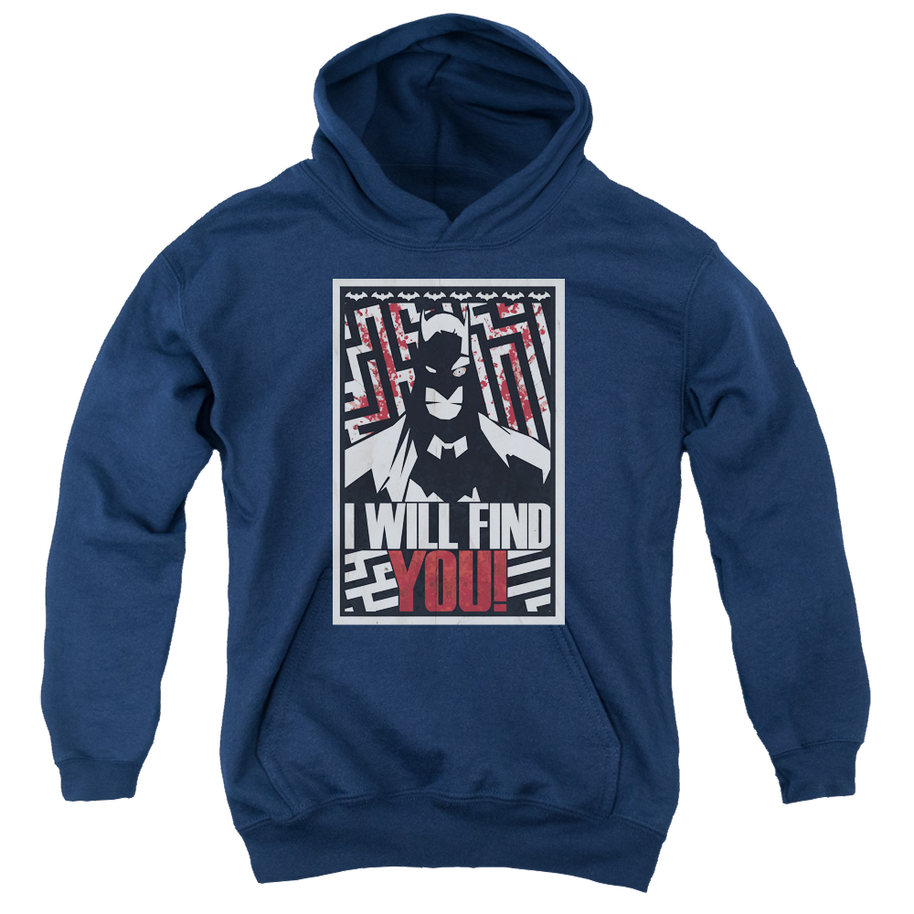 DC Batman I Will Find You - Youth Hoodie Youth Hoodie (Ages 8-12) Batman   