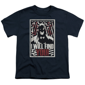 DC Batman I Will Find You - Youth T-Shirt Youth T-Shirt (Ages 8-12) Batman   