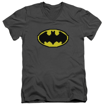 Batman Pixel Symbol - Men's V-Neck T-Shirt Men's V-Neck T-Shirt Batman   