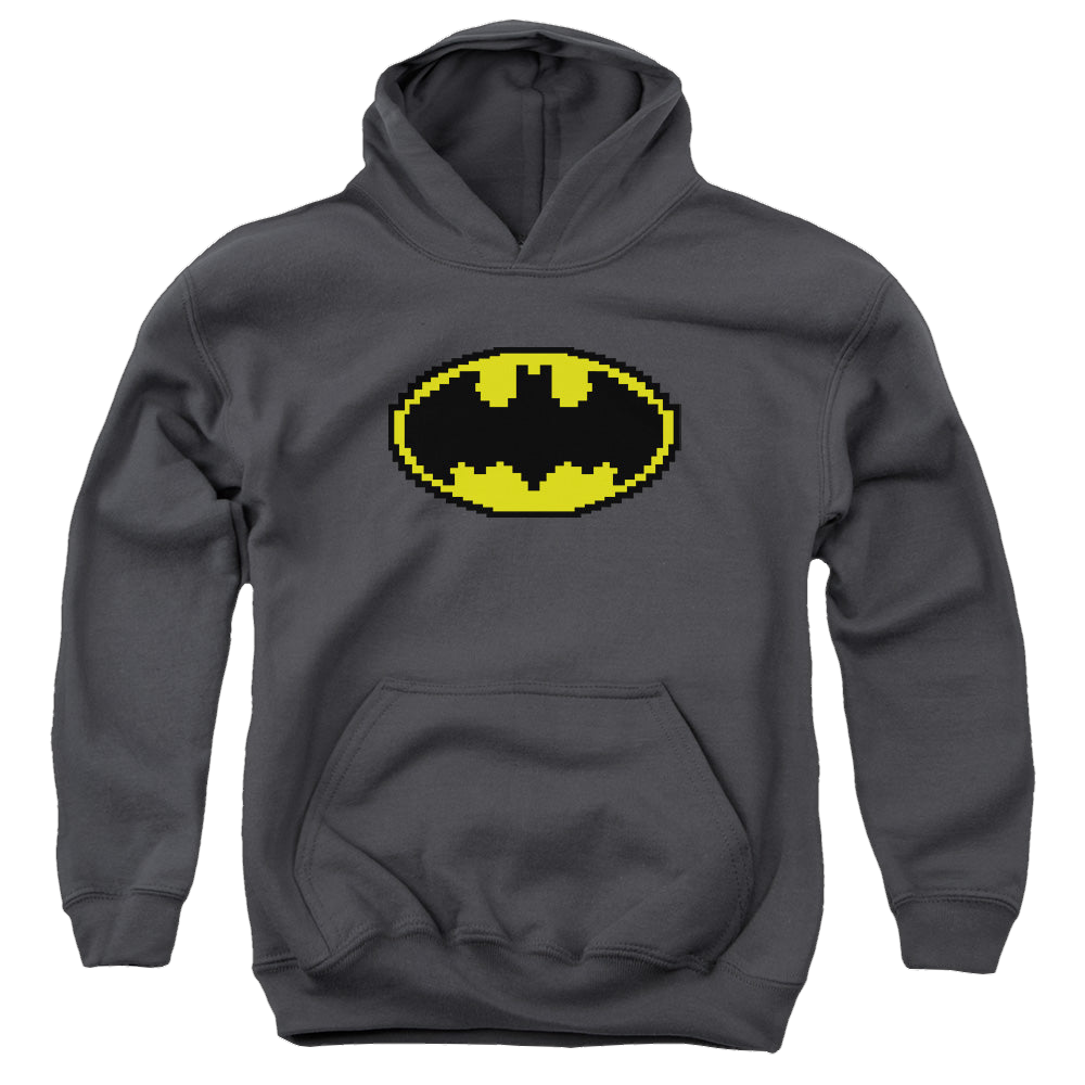 DC Batman Pixel Symbol - Youth Hoodie Youth Hoodie (Ages 8-12) Batman   