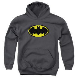 DC Batman Pixel Symbol - Youth Hoodie Youth Hoodie (Ages 8-12) Batman   