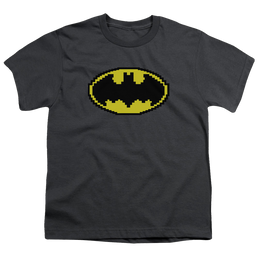 DC Batman Pixel Symbol - Youth T-Shirt Youth T-Shirt (Ages 8-12) Batman   