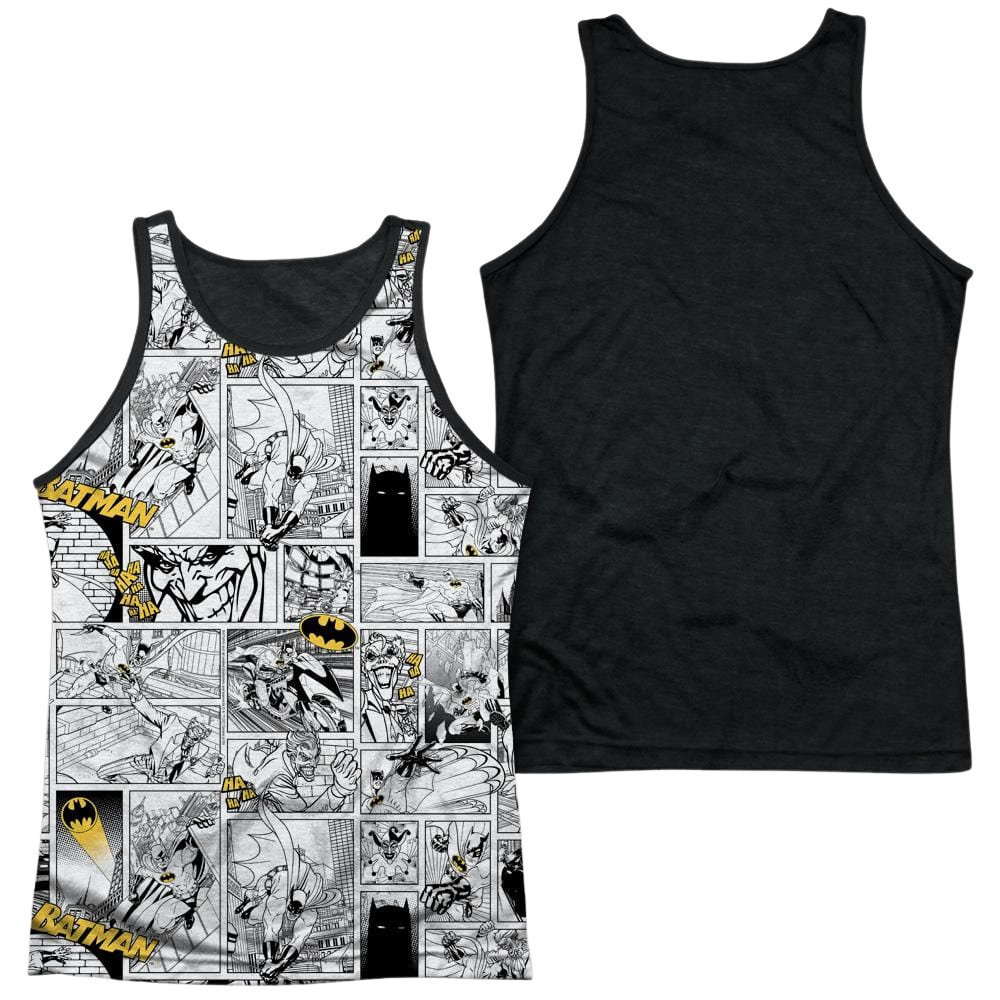 Batman Comic All Over Men's Black Back Tank Men's Black Back Tank Batman   