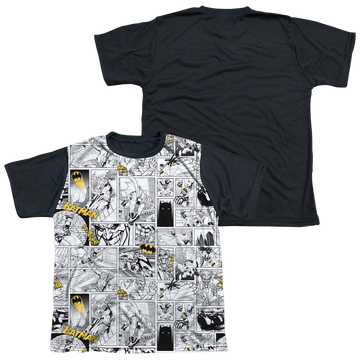 DC Batman Comic All Over - Youth Black Back T-Shirt Youth Black Back T-Shirt (Ages 8-12) Batman   