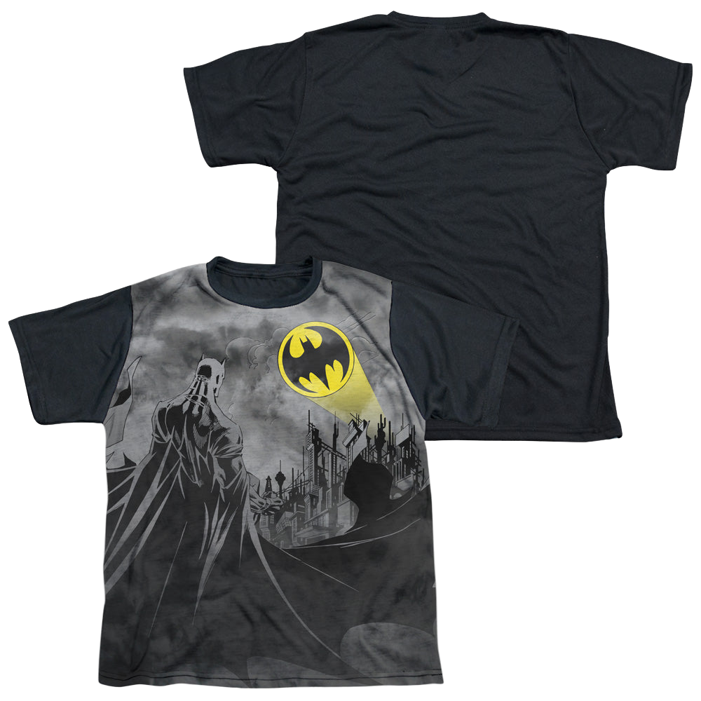DC Batman Heed The Call - Youth Black Back T-Shirt Youth Black Back T-Shirt (Ages 8-12) Batman   