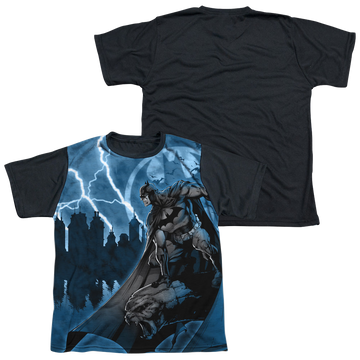 DC Batman Lightning Strikes - Youth Black Back T-Shirt Youth Black Back T-Shirt (Ages 8-12) Batman   