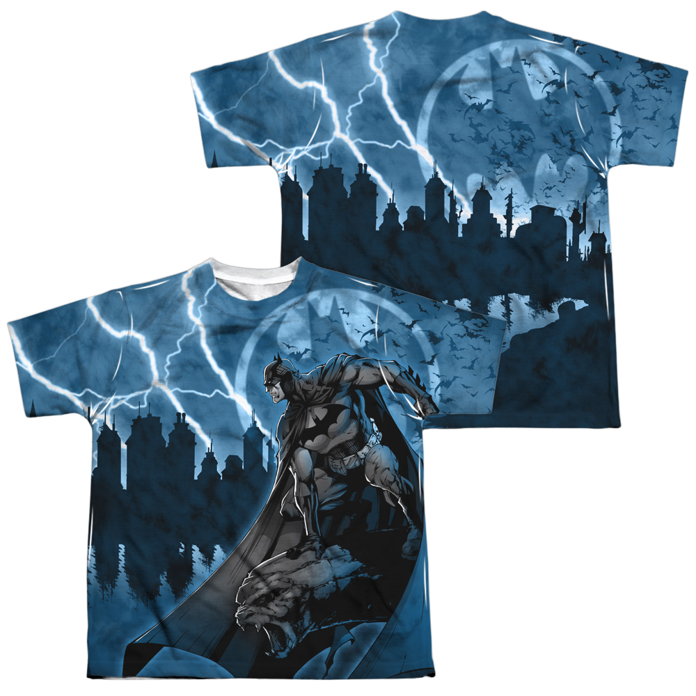 DC Batman Lightning Strikes - Youth All-Over Print T-Shirt Youth All-Over Print T-Shirt (Ages 8-12) Batman   