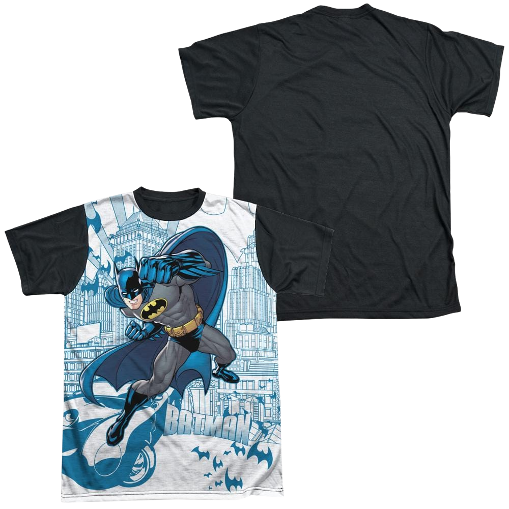 Batman Skyline All Over - Men's Black Back T-Shirt Men's Black Back T-Shirt Batman   