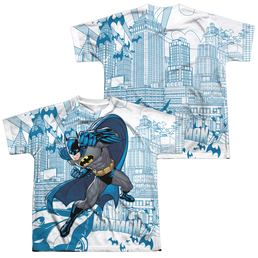 DC Batman Skyline All Over - Youth All-Over Print T-Shirt Youth All-Over Print T-Shirt (Ages 8-12) Batman   