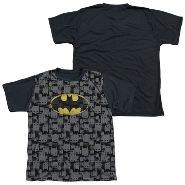 DC Batman Caped Crusader Repeat - Youth Black Back T-Shirt Youth Black Back T-Shirt (Ages 8-12) Batman   