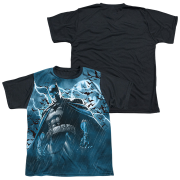 DC Batman Stormy Knight - Youth Black Back T-Shirt Youth Black Back T-Shirt (Ages 8-12) Batman   