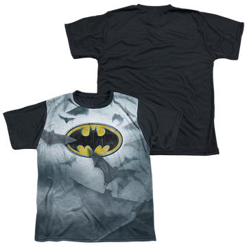DC Batman Bats Logo - Youth Black Back T-Shirt Youth Black Back T-Shirt (Ages 8-12) Batman   