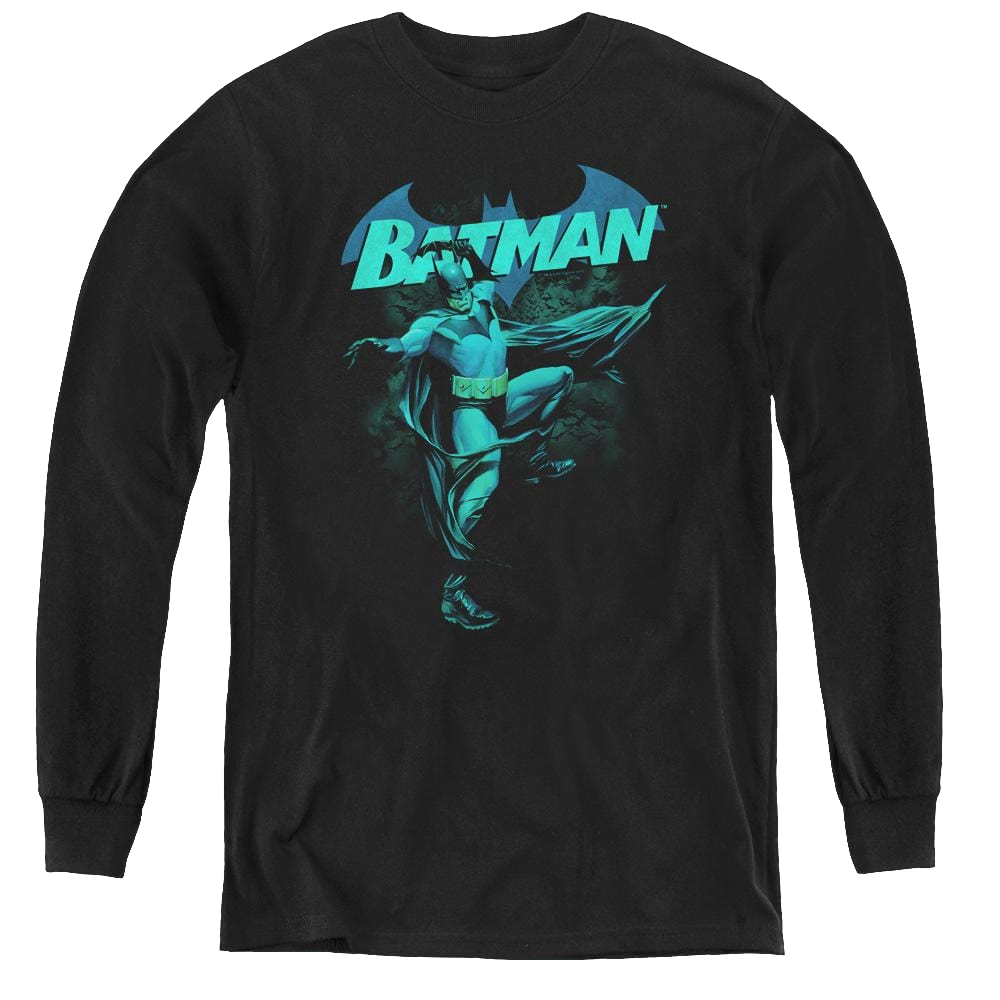 Dc Batman Blue Bat - Youth Long Sleeve T-Shirt Youth Long Sleeve T-Shirt Batman   