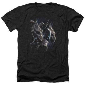 Charcoal men's heather t-shirt with Batman Gargoyles graphic