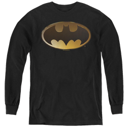 Dc Batman Halftone Bat - Youth Long Sleeve T-Shirt Youth Long Sleeve T-Shirt Batman   