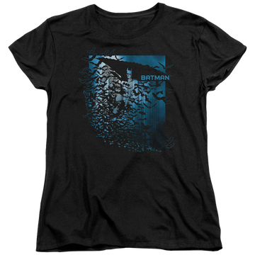 Black women's t-shirt with Batman Bat Among Bats graphic