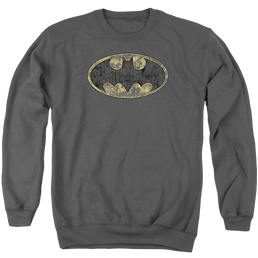 Batman Tattered Logo - Men's Crewneck Sweatshirt Men's Crewneck Sweatshirt Batman   