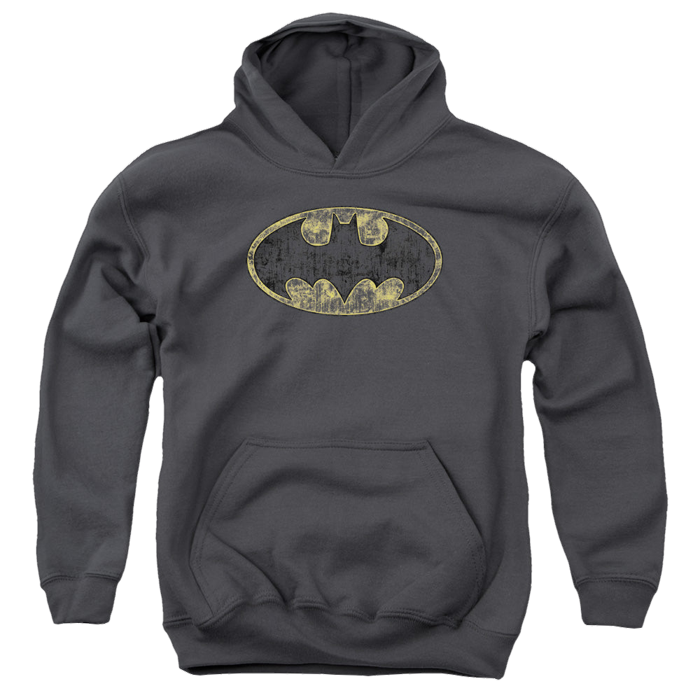 DC Batman Tattrered Logo - Youth Hoodie Youth Hoodie (Ages 8-12) Batman   