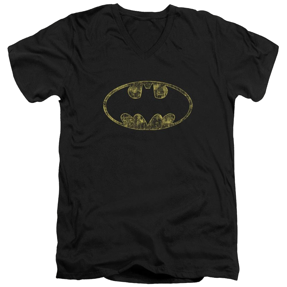 Batman Tattered Logo - Men's V-Neck T-Shirt Men's V-Neck T-Shirt Batman   