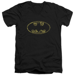 Batman Tattered Logo - Men's V-Neck T-Shirt Men's V-Neck T-Shirt Batman   
