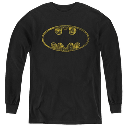 Dc Batman Tattered Logo - Youth Long Sleeve T-Shirt Youth Long Sleeve T-Shirt Batman   