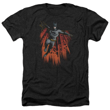 Charcoal men's heather t-shirt with Batman Majestic graphic