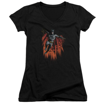 Batman Majestic - Juniors V-Neck T-Shirt Juniors V-Neck T-Shirt Batman   