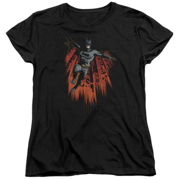 Black women's t-shirt with Batman Majestic graphic