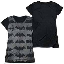 Batman 75 Symbols - Juniors Black Back T-Shirt Juniors Black Back T-Shirt Batman   