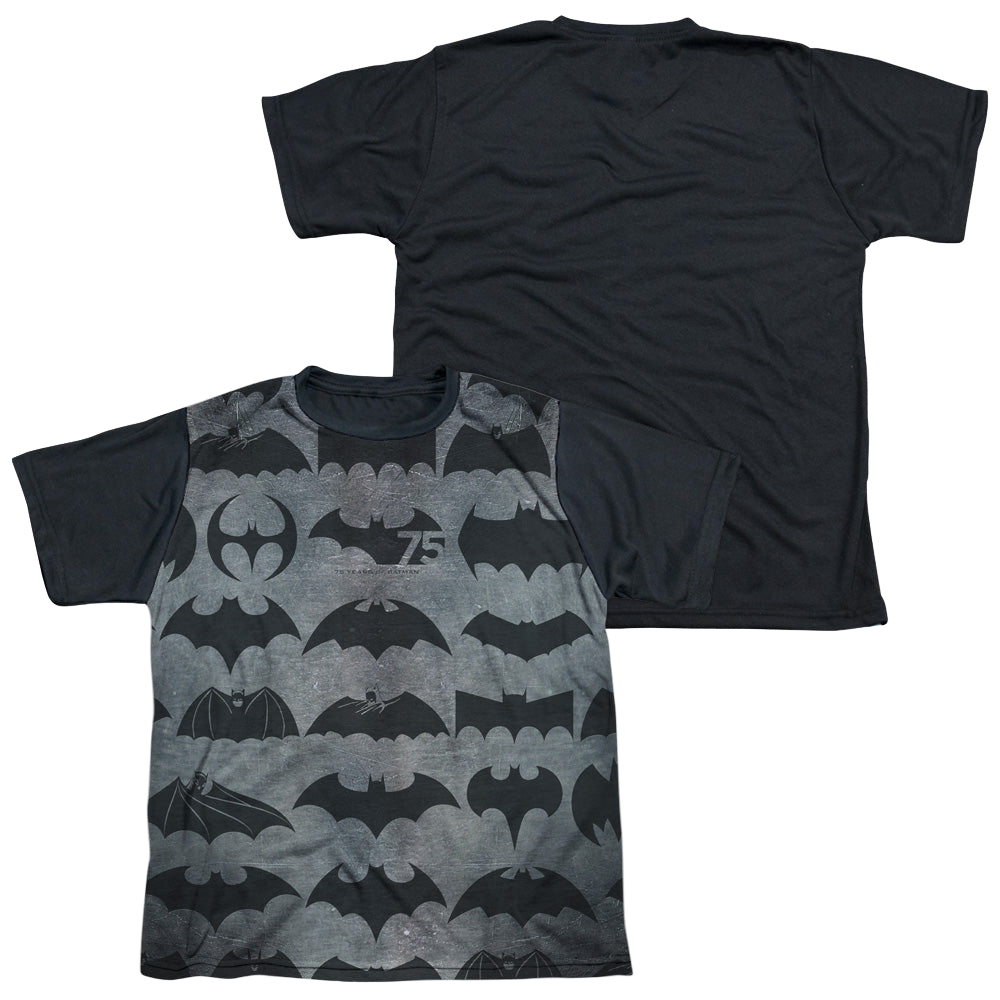 DC Batman 75 Symbols - Youth Black Back T-Shirt Youth Black Back T-Shirt (Ages 8-12) Batman   