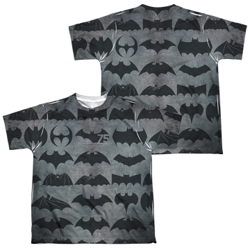 DC Batman 75 Symbols (Front/Back Print) - Youth All-Over Print T-Shirt Youth All-Over Print T-Shirt (Ages 8-12) Batman   