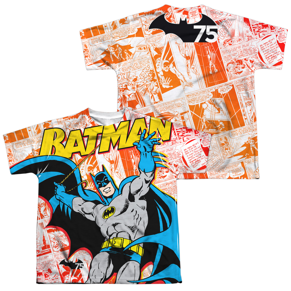 DC Batman 75 Panels (Front/Back Print) - Youth All-Over Print T-Shirt Youth All-Over Print T-Shirt (Ages 8-12) Batman   
