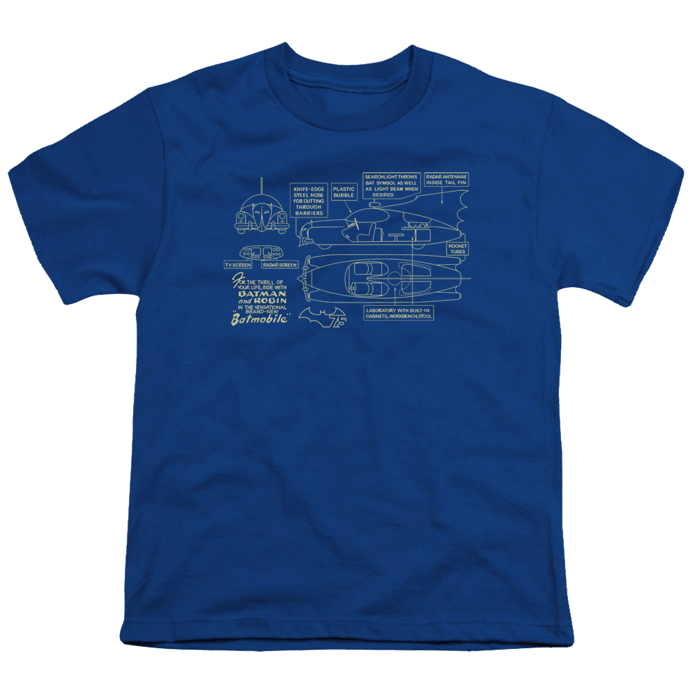 DC Batman Batmobile - Youth T-Shirt Youth T-Shirt (Ages 8-12) Batman   