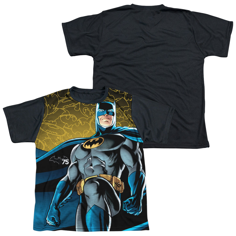 DC Batman 75 Glow - Youth Black Back T-Shirt Youth Black Back T-Shirt (Ages 8-12) Batman   