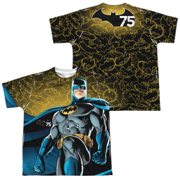 DC Batman 75 Glow (Front/Back Print) - Youth All-Over Print T-Shirt Youth All-Over Print T-Shirt (Ages 8-12) Batman   