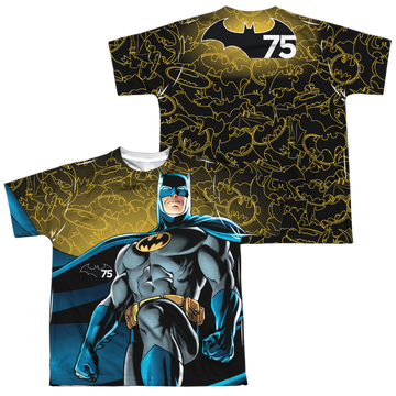 DC Batman 75 Glow (Front/Back Print) - Youth All-Over Print T-Shirt Youth All-Over Print T-Shirt (Ages 8-12) Batman   