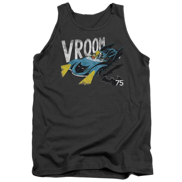 Charcoal men's tank with Batman Vroom graphic