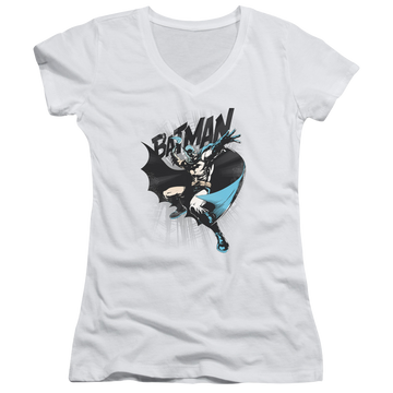Batman Batarang Throw - Juniors V-Neck T-Shirt Juniors V-Neck T-Shirt Batman   