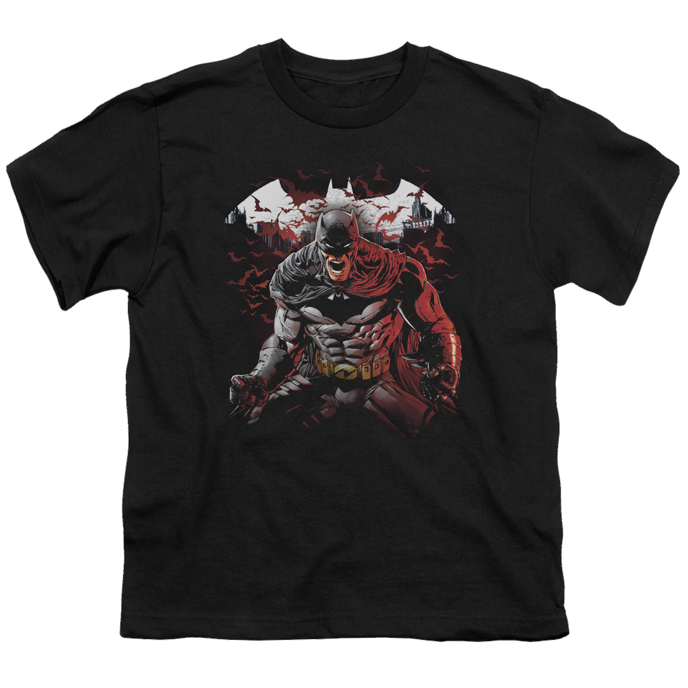 DC Batman Raging Bat - Youth T-Shirt Youth T-Shirt (Ages 8-12) Batman   