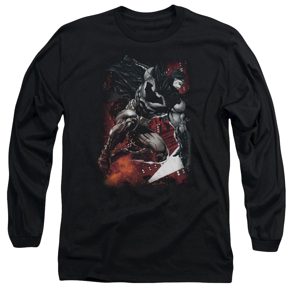 Batman Sparks Leap - Men's Long Sleeve T-Shirt Men's Long Sleeve T-Shirt Batman   